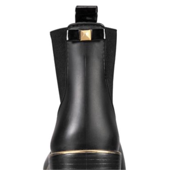 KATE SPADE| sedgewick black rain boot - gold trim - Picture 4 of 10
